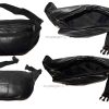 Lot of 4 Large Leather waist pouch Black waist bag leather bag Jumbo Fanny pack