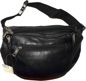 Lot of 4 Large Leather waist pouch Black waist bag leather bag Jumbo Fanny pack - Image 12