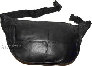 Lot of 4 Large Leather waist pouch Black waist bag leather bag Jumbo Fanny pack - Image 5