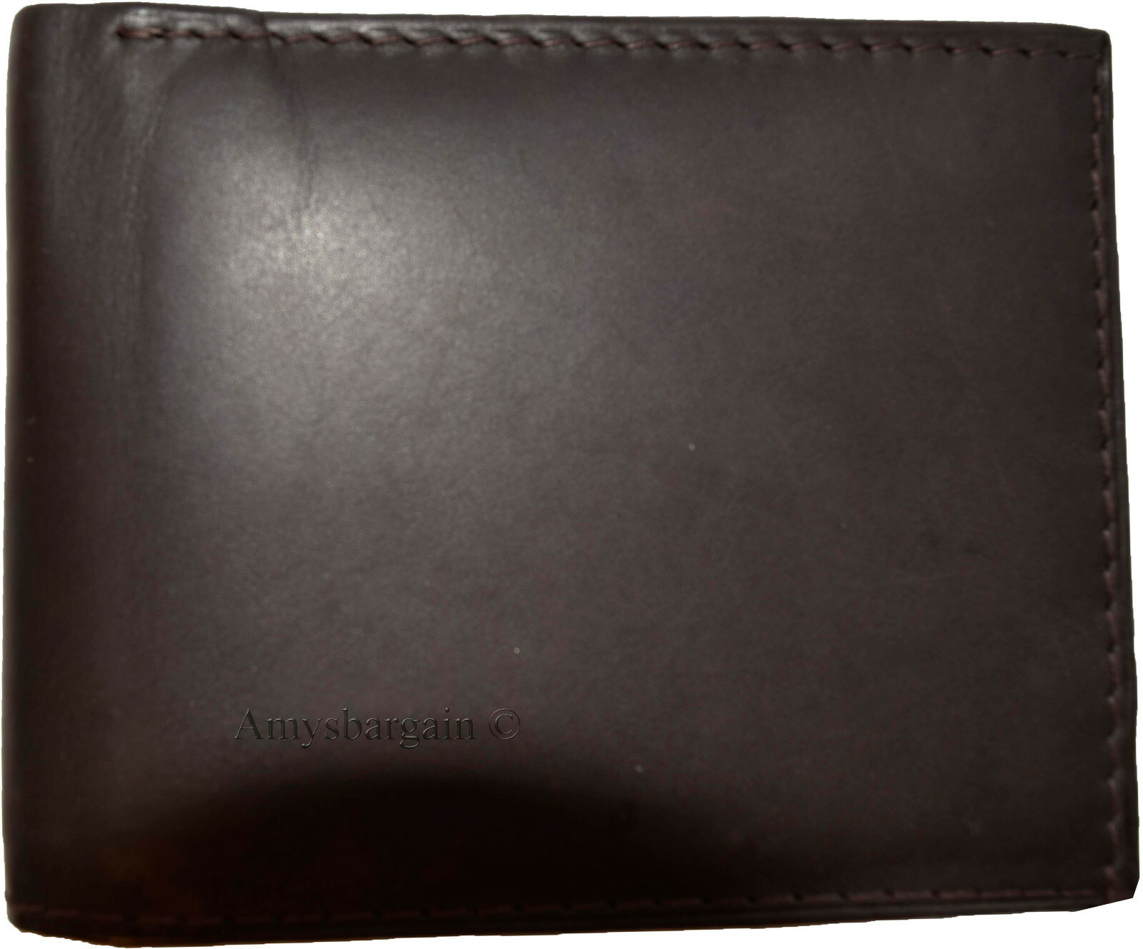 Lot of 4 Men's Brown Bifold Calfskin leather 2 Bill slot 7 card 1 ID Window new - Image 3