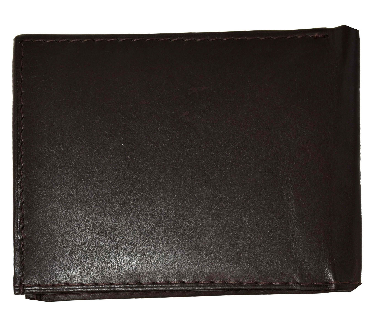 Lot of 4 Men's Brown Bifold Calfskin leather 2 Bill slot 7 card 1 ID Window new - Image 9