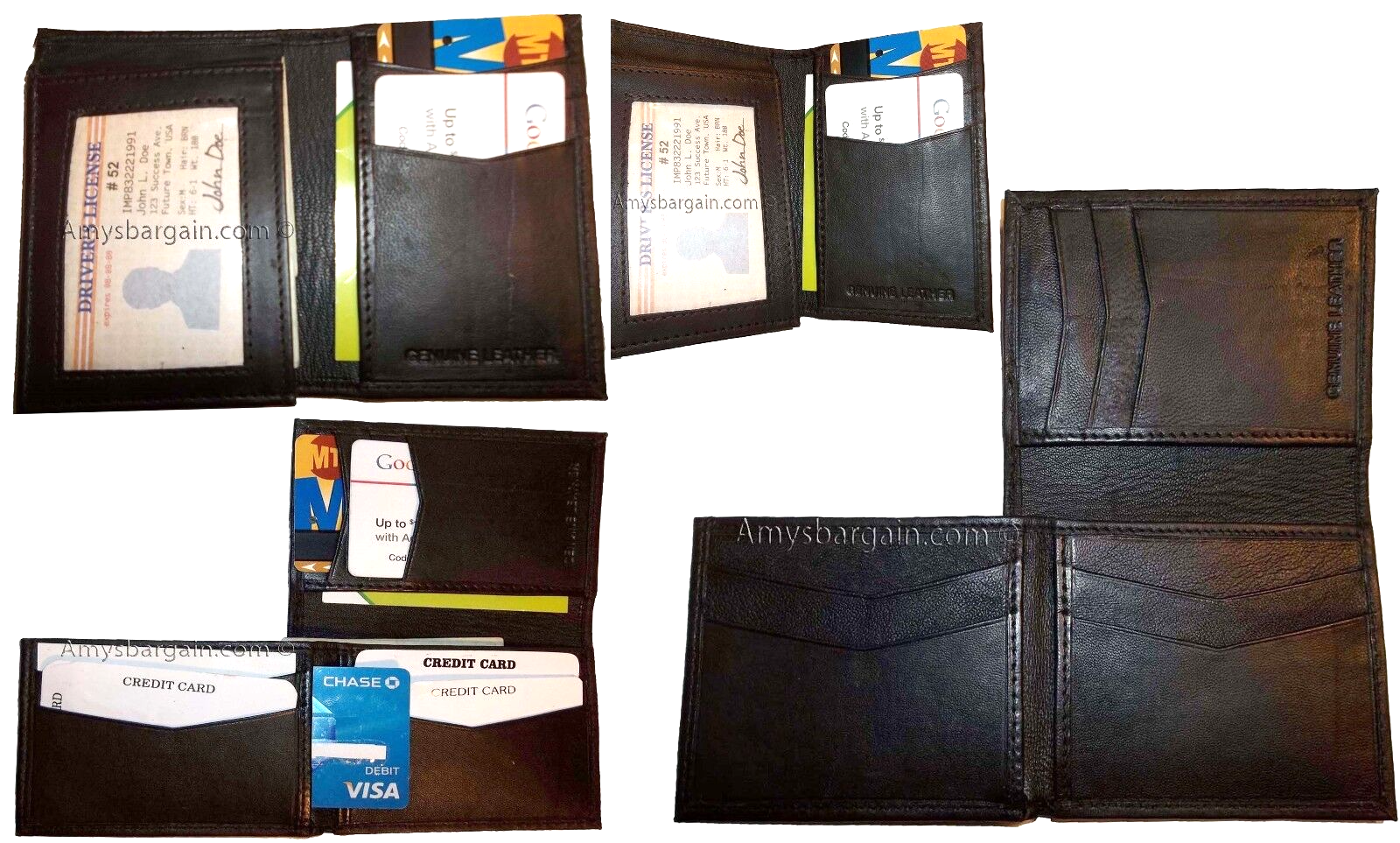 Lot of 4 New Style Trifold Leather Man’s Bifold wallet men's Billfold wallet NWT