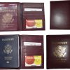 Lot of 4 New lambskin leather Passport cover. ID case credit card wallet BN