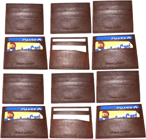 Lot of 4 new leather business card case 7 credit card ID card Tan card case - Image 6