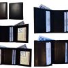 Lot of 5 Man's Trifold wallet genuine calfskin Leather 8 credit card 2 bill slot
