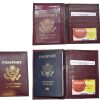 Lot of 5 New lambskin leather Passport cover.Burgundy ID case credit card wallet