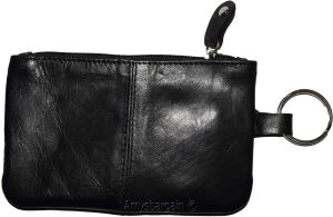Lot of 6 Leather change purse,Black Zip coin wallet 2 pocket coin case key ring - Image 11