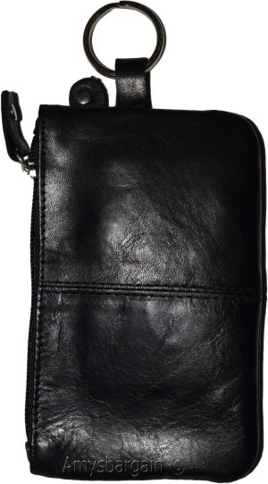 Lot of 6 Leather change purse,Black Zip coin wallet 2 pocket coin case key ring - Image 7