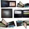 Lot of 6 Man's Wallet leather Black Bi fold wallet 12 credit cards 2 bill slots
