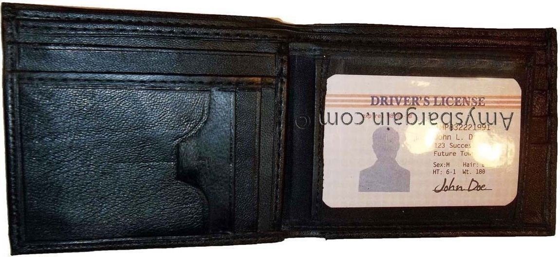 Lot of 6 Man's Wallet leather Black Bi fold wallet 12 credit cards 2 bill slots - Image 13