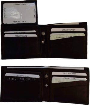Lot of 6 Men's Bifold Leather wallet Genuine leather 3 bill slots Zip case New - Image 5