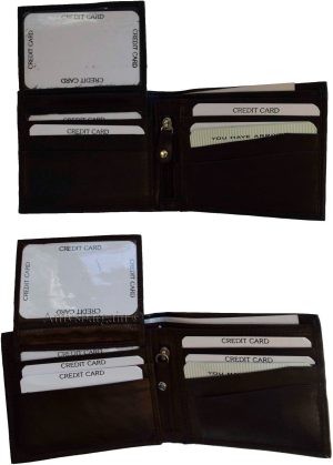 Lot of 6 Men's Bifold Leather wallet Genuine leather 3 bill slots Zip case New - Image 6