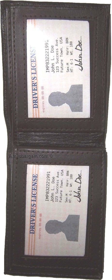 Lot of 6 Men's Leather Wallet 9 Card Holder 3 ID windows Billfold new wallet - Image 13