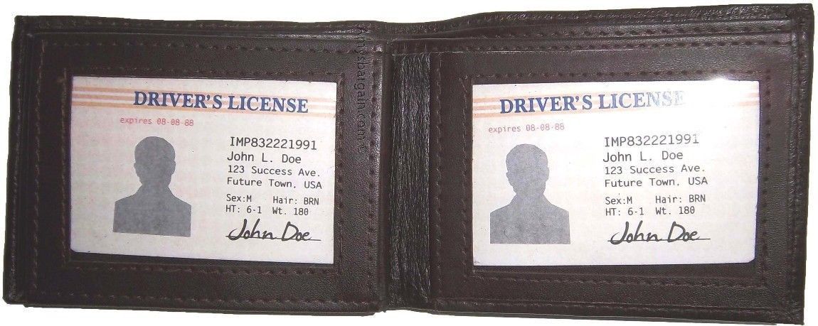 Lot of 6 Men's Leather Wallet 9 Card Holder 3 ID windows Billfold new wallet - Image 8