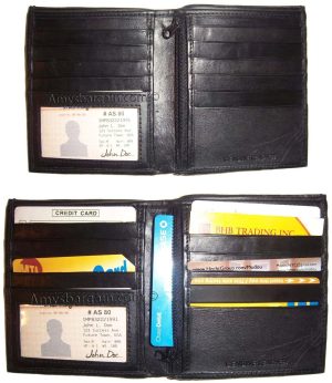 Lot of 6 Men's wallet Genuine Leather Hipster Bifold Black, Men's billfold, NWT - Image 3