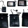 Lot of 6 New Neck string ID Case, Credit Card Case, Black Wallet pouch Money new
