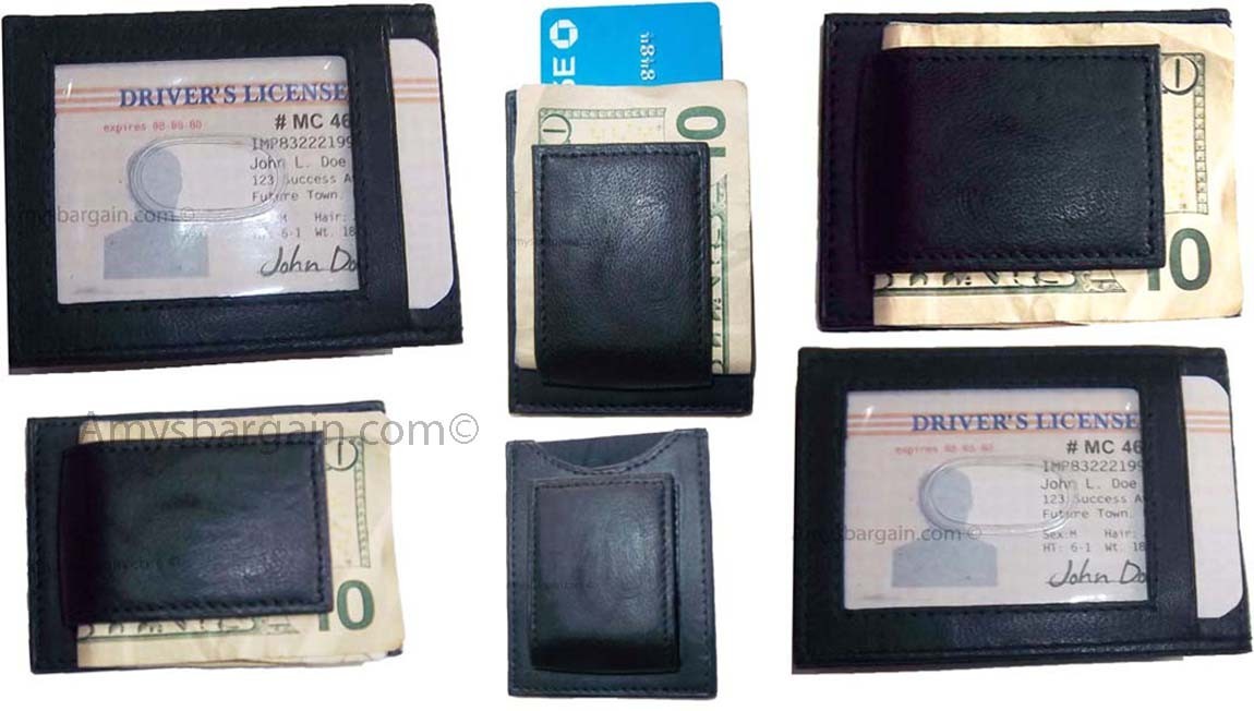 Lot of 6 Unbranded leather money clips, Money clip credit card ID card space new - Image 12