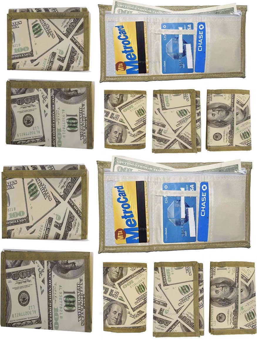 Lot of 6 men's money monogramed trifold wallet Credit card men's zip coin pocket - Image 8