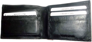 Lot of 6 men's wallet genuine leather black billfold wallet 9 credit card 2 ID - Image 4