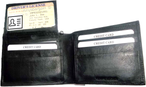 Lot of 6 men's wallet genuine leather black billfold wallet 9 credit card 2 ID - Image 5