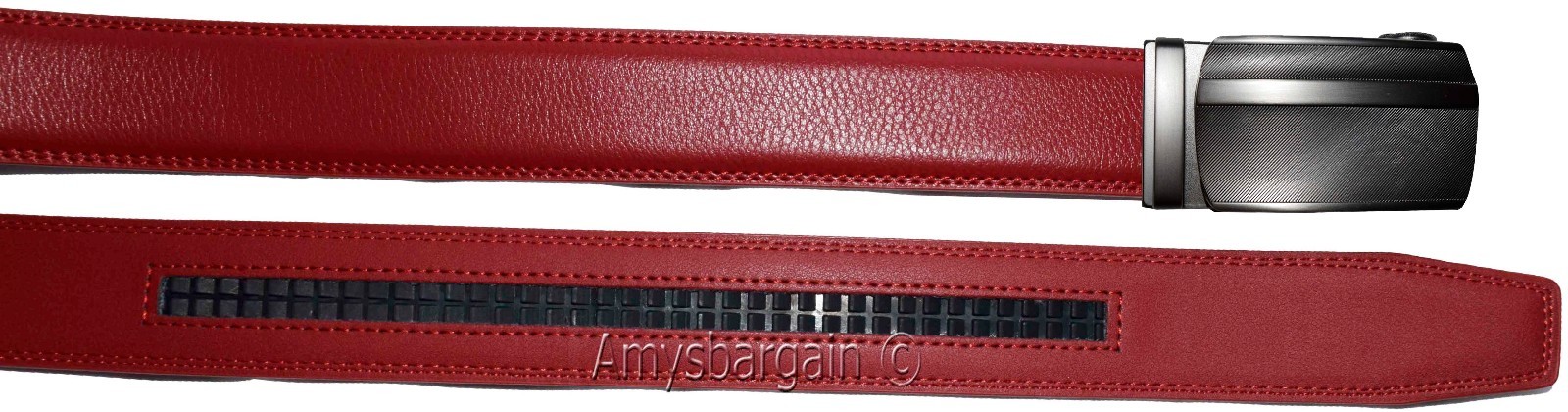Men’s Belt 43" Real Leather Automatic lock buckle Dress Casual belt Fashion belt - Image 10