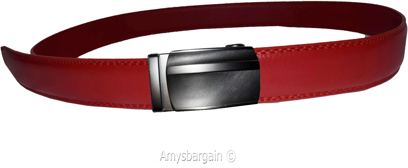 Men’s Belt 43" Real Leather Automatic lock buckle Dress Casual belt Fashion belt - Image 5