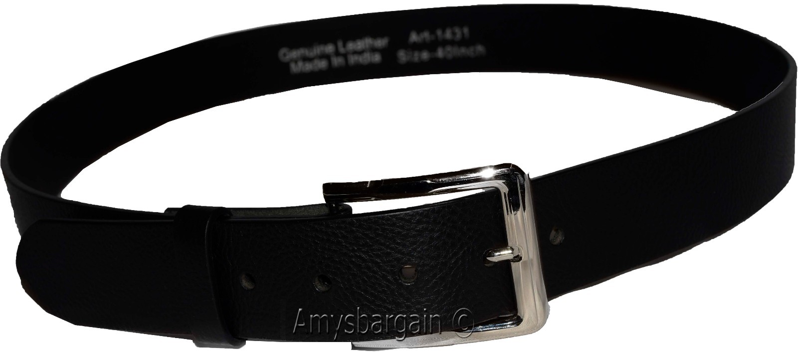 Men's Belt, (L) Solid Leather Belt. Men's Black Casual Leather belt, New belt - Image 13