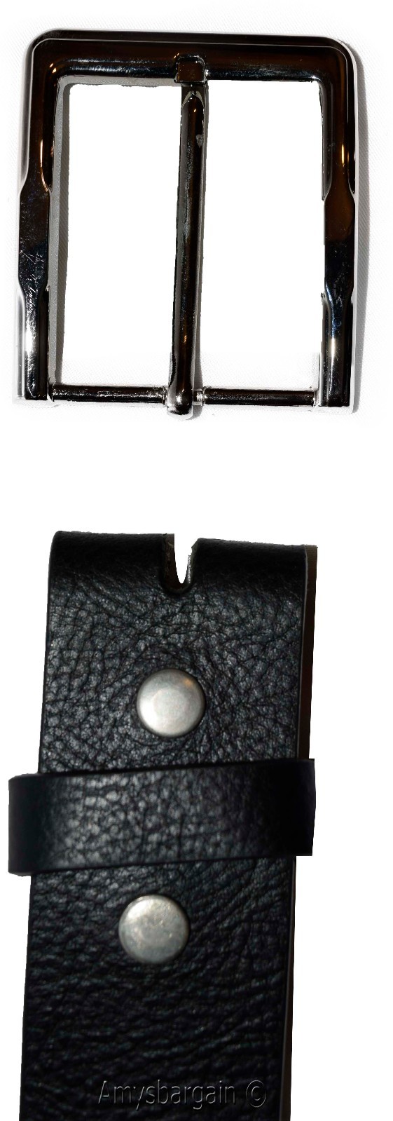 Men's Belt, (L) Solid Leather Belt. Men's Black Casual Leather belt, New belt - Image 7