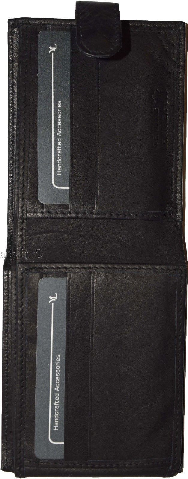 Men's Bi-fold Leather Wallet 9 Card spaces ID window Black Billfold Wallet bnwt - Image 12