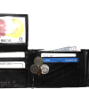 Men's Bifold Black Wallet Genuine Leather 9 Card 2 ID Zip Coin purse 2 Bill slot
