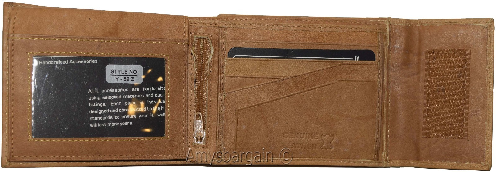 Men's Bifold Leather Wallet, Genuine Leather Secure Billfold 2 IDs Men's Wallet - Image 12