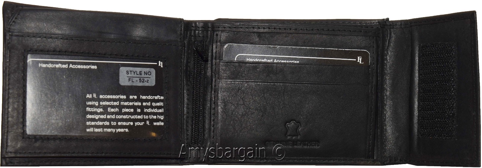 Men's Bifold Leather Wallet, Genuine Leather Secure Billfold 2 IDs Men's Wallet - Image 9