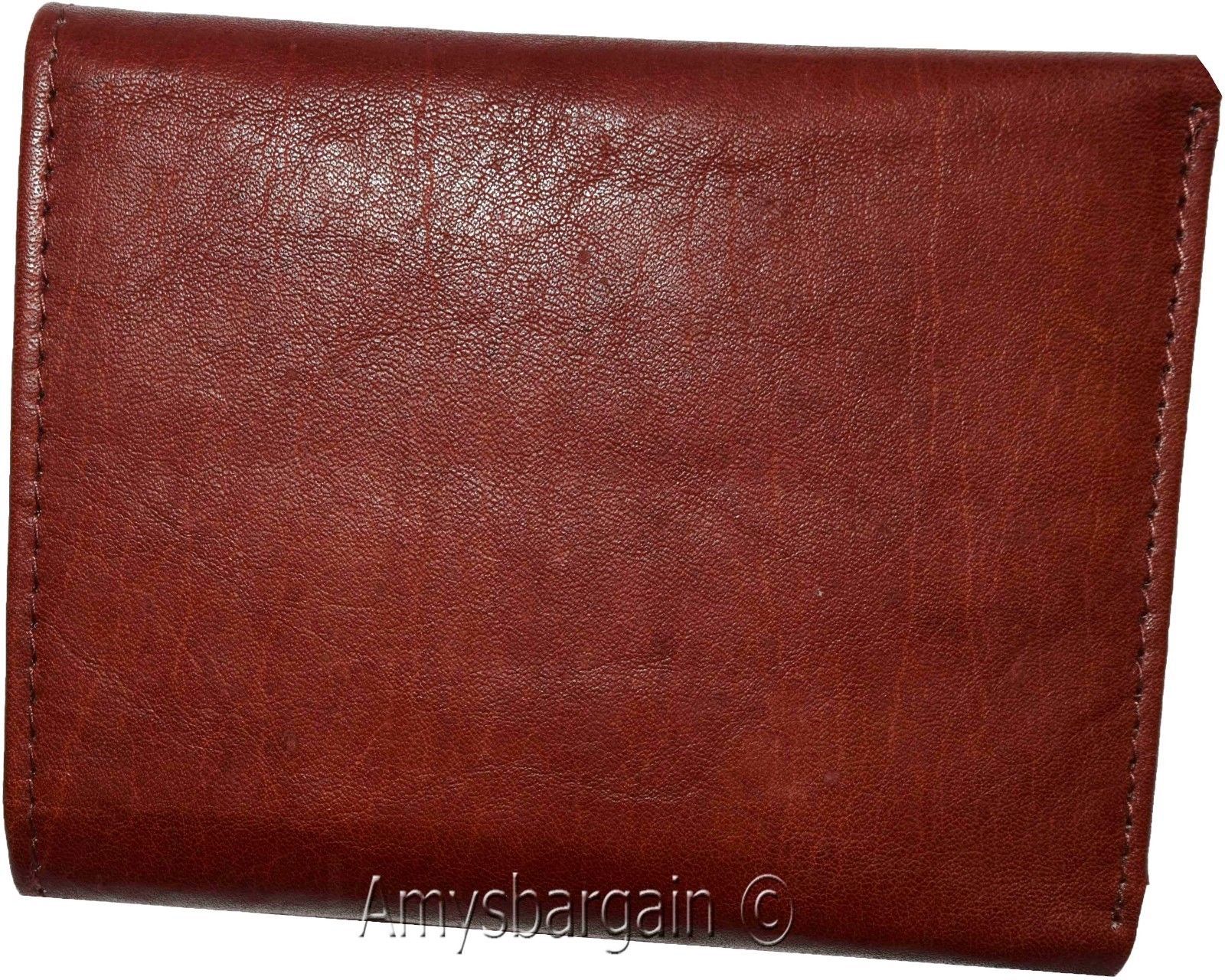 Men's Genuine Leather Tri-fold wallet 10 credit debit ATM card 2 Bill slots 1 ID - Image 11