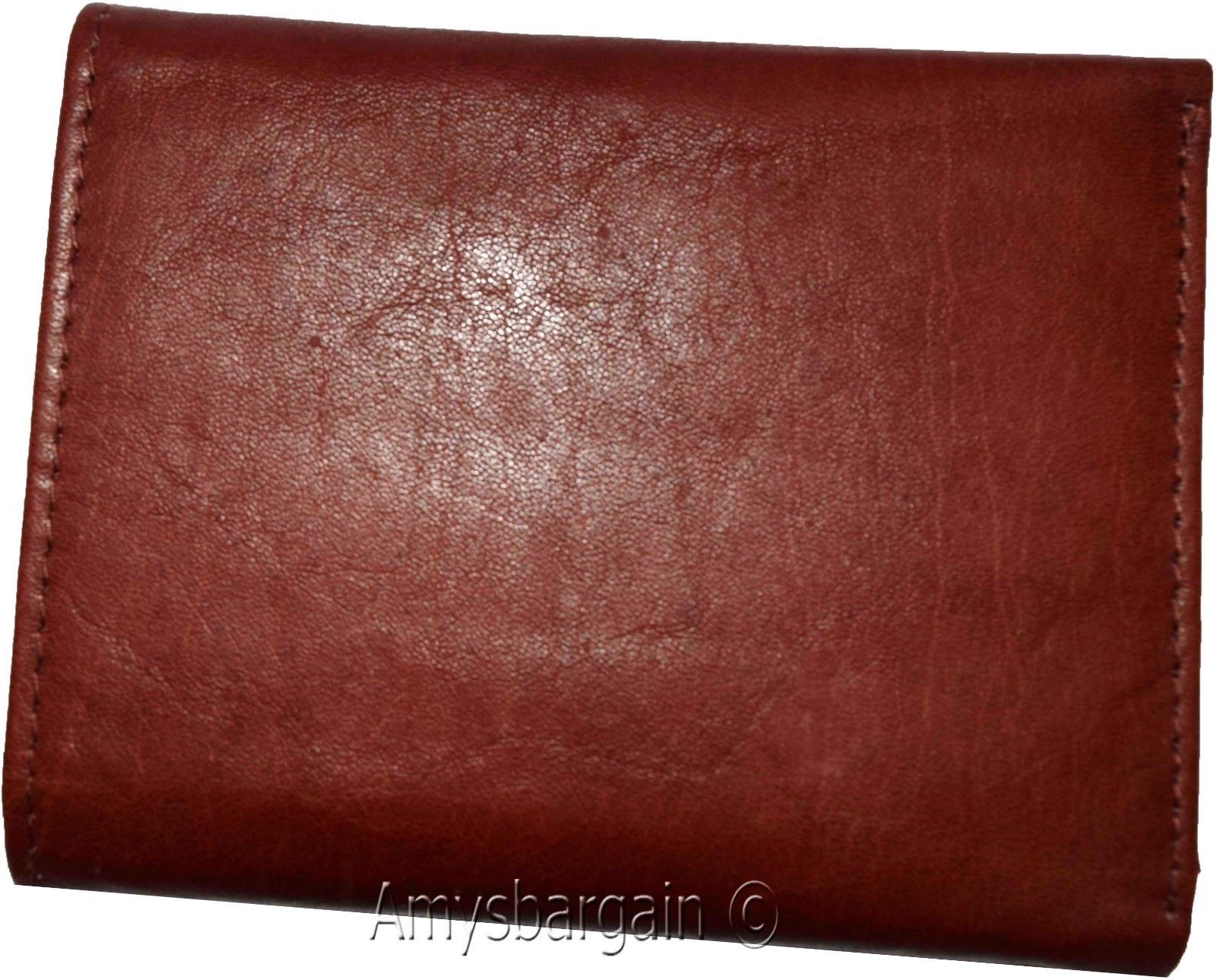 Men's Genuine Leather Tri-fold wallet 10 credit debit ATM card 2 Bill slots 1 ID - Image 3