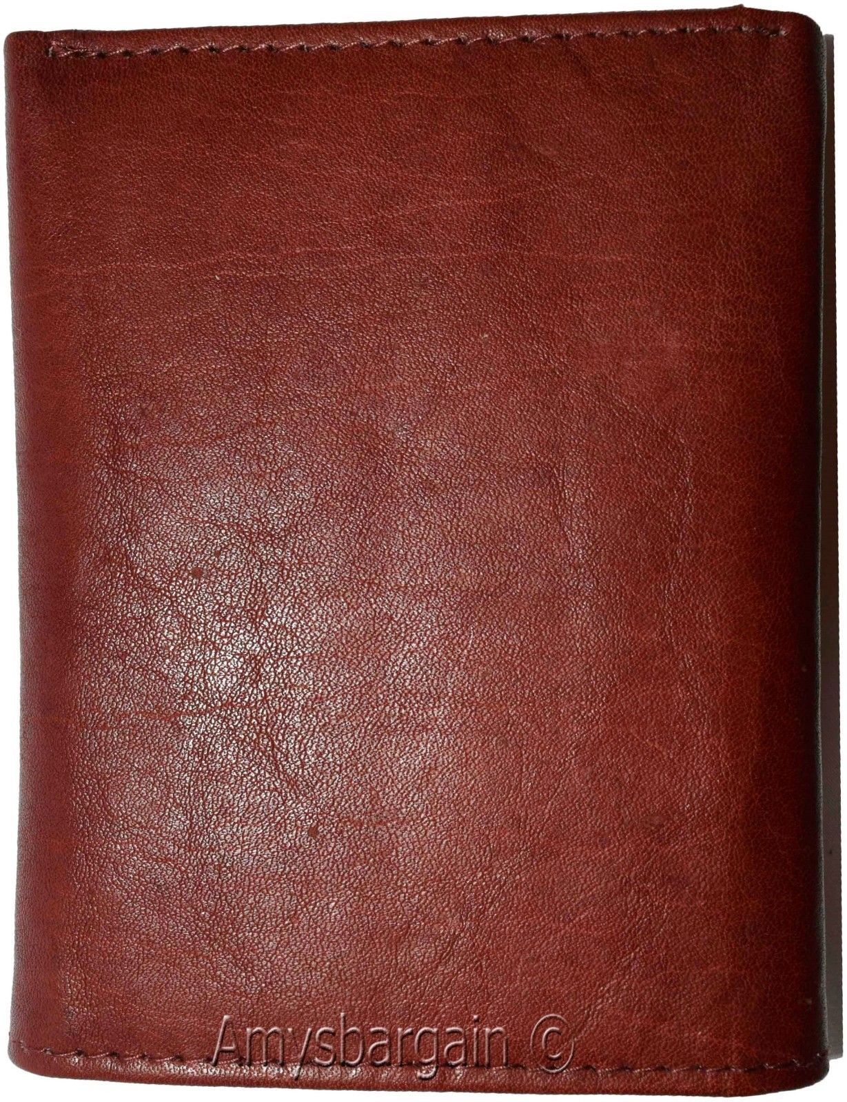 Men's Genuine Leather Tri-fold wallet 10 credit debit ATM card 2 Bill slots 1 ID - Image 5
