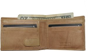 Men's Leather Wallet, leather men's Bifold wallet, flip side piece 9 card ID. BN - Image 3