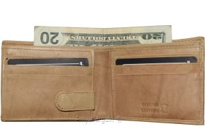Men's Leather Wallet, leather men's Bifold wallet, flip side piece 9 card ID. BN - Image 4