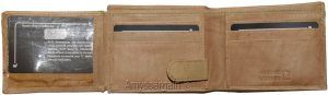 Men's Leather Wallet, leather men's Bifold wallet, flip side piece 9 card ID. BN