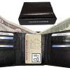 Men's Trifold Genuine Leather Wallet Case Credit Card Window ID License Black BN
