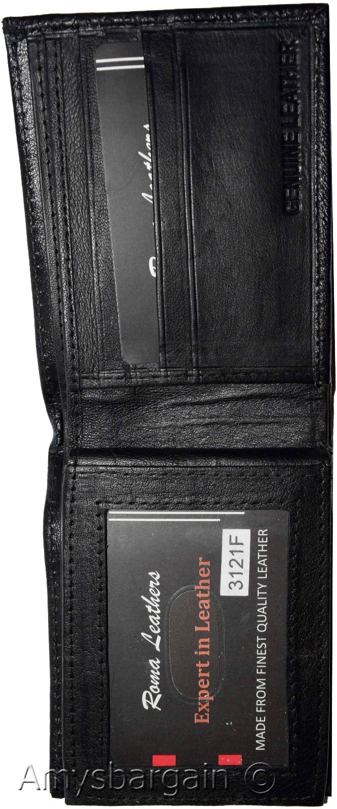 Men's Wallet. Bifold Genuine Leather Wallet,12 card, 1 ID, Black Billfold Wallet - Image 11