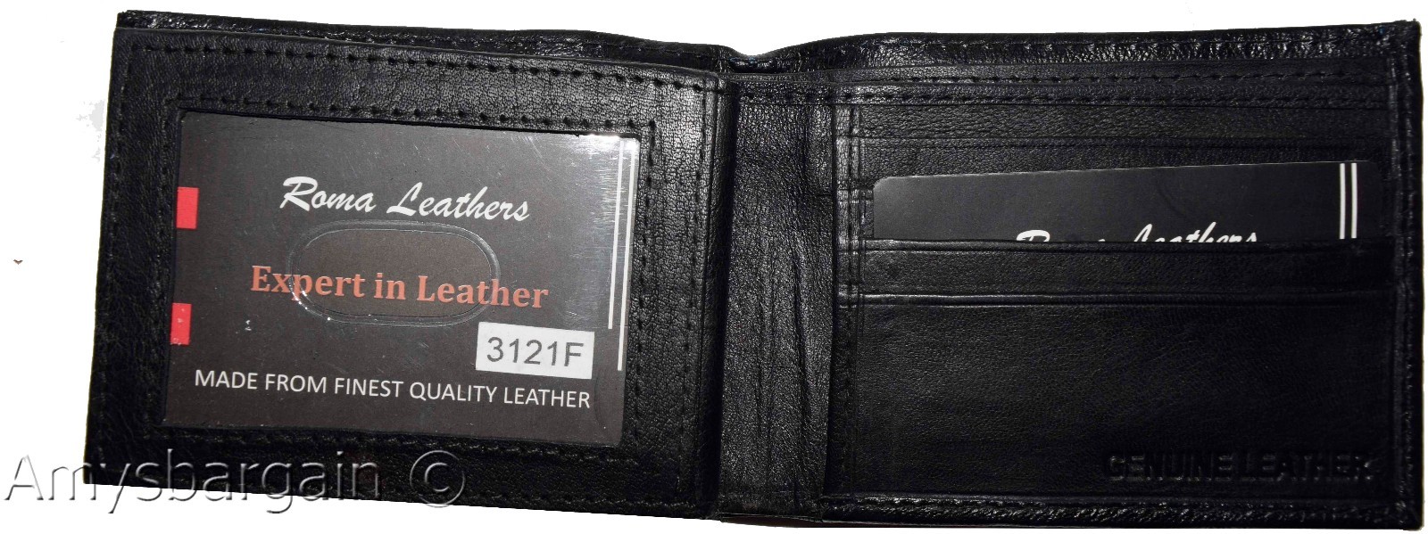 Men's Wallet. Bifold Genuine Leather Wallet,12 card, 1 ID, Black Billfold Wallet - Image 13