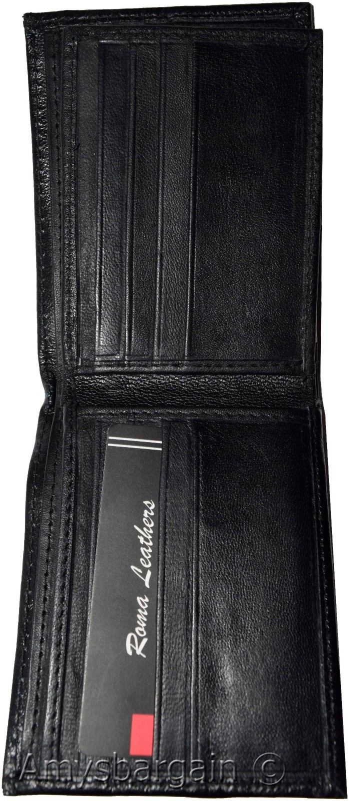 Men's Wallet. Bifold Genuine Leather Wallet,12 card, 1 ID, Black Billfold Wallet - Image 8
