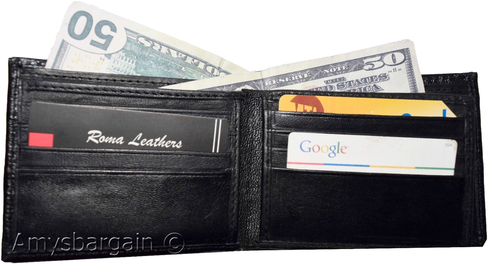 Men's Wallet. Bifold Genuine Leather Wallet,12 card, 1 ID, Black Billfold Wallet - Image 10