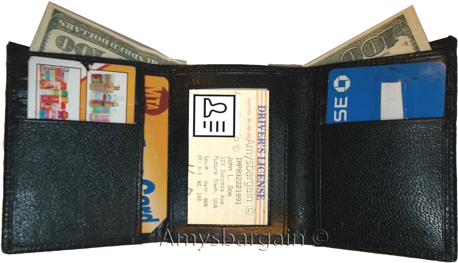 Men's Wallet Leather Trifold wallet Lizard Printed wallet ID 9 card 2 bill slots - Image 11