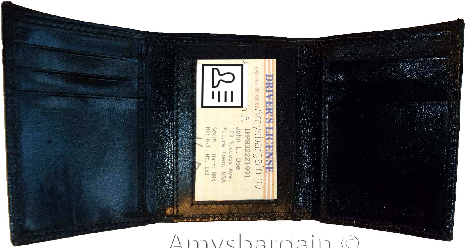 Men's Wallet Leather Trifold wallet Lizard Printed wallet ID 9 card 2 bill slots - Image 6