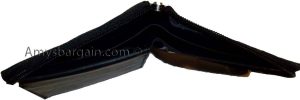 Men's Zip around Leather wallet 9 credit card ID space suede lined interior new - Image 12