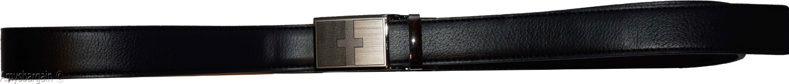 Men's belt leather dress Belt w/ auto Lock sliding buckle XL black belt BN - Image 5