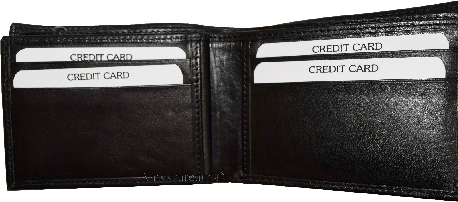Men's genuine lambskin leather billfold wallet brown credit card bifold wallet - Image 9