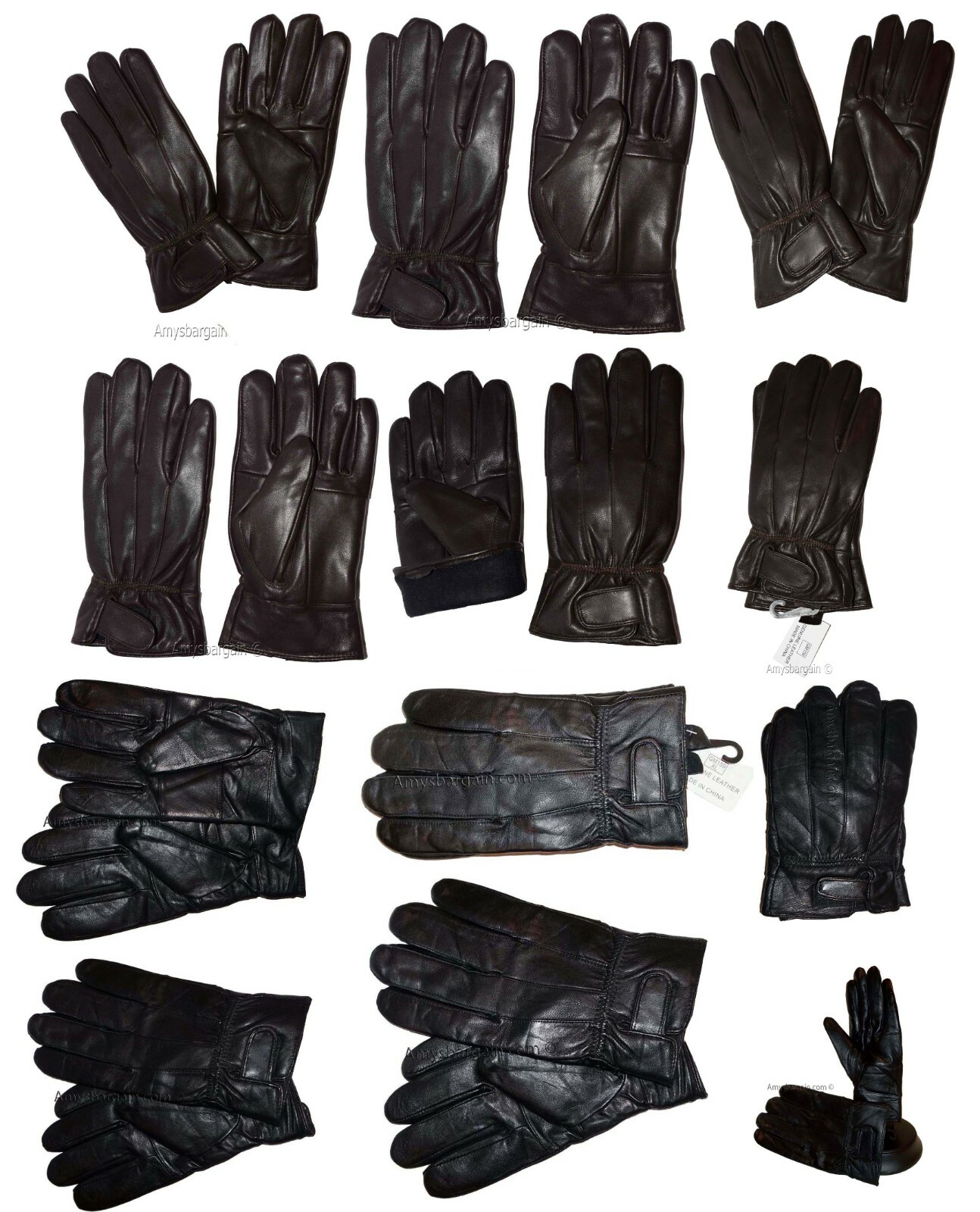 Men's gloves leather gloves real leather men's winter gloves lined warm gloves - Image 3