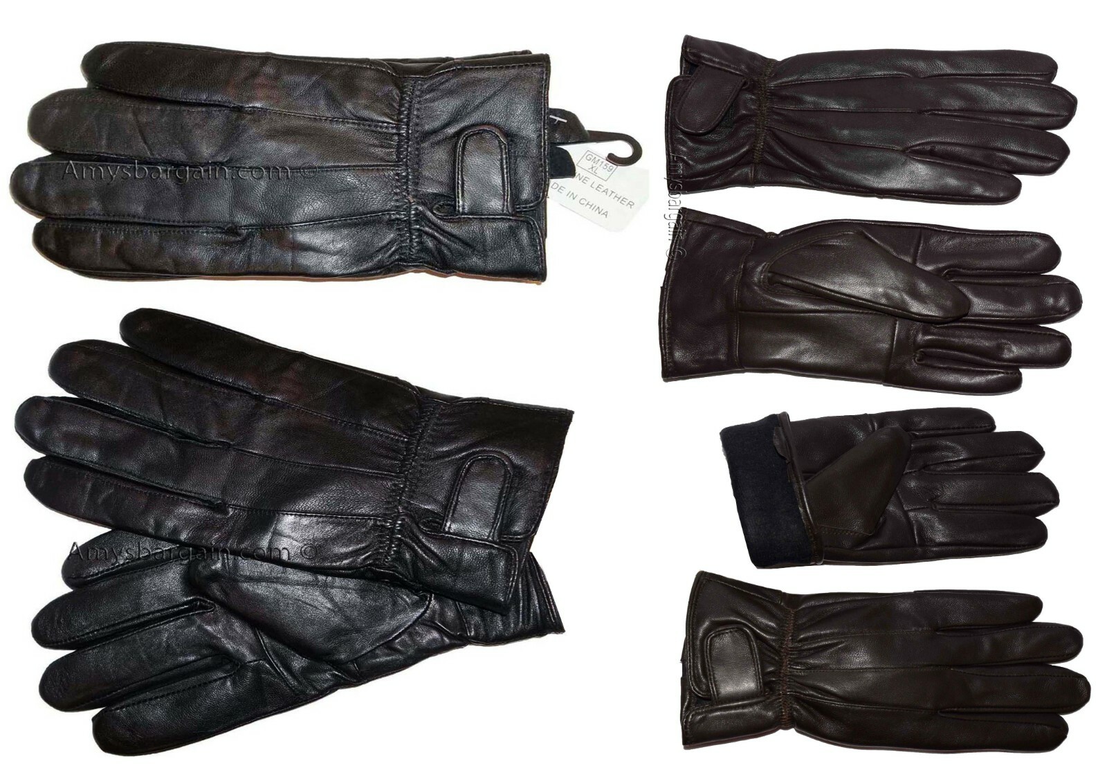 Men's gloves leather gloves real leather men's winter gloves lined warm gloves - Image 4